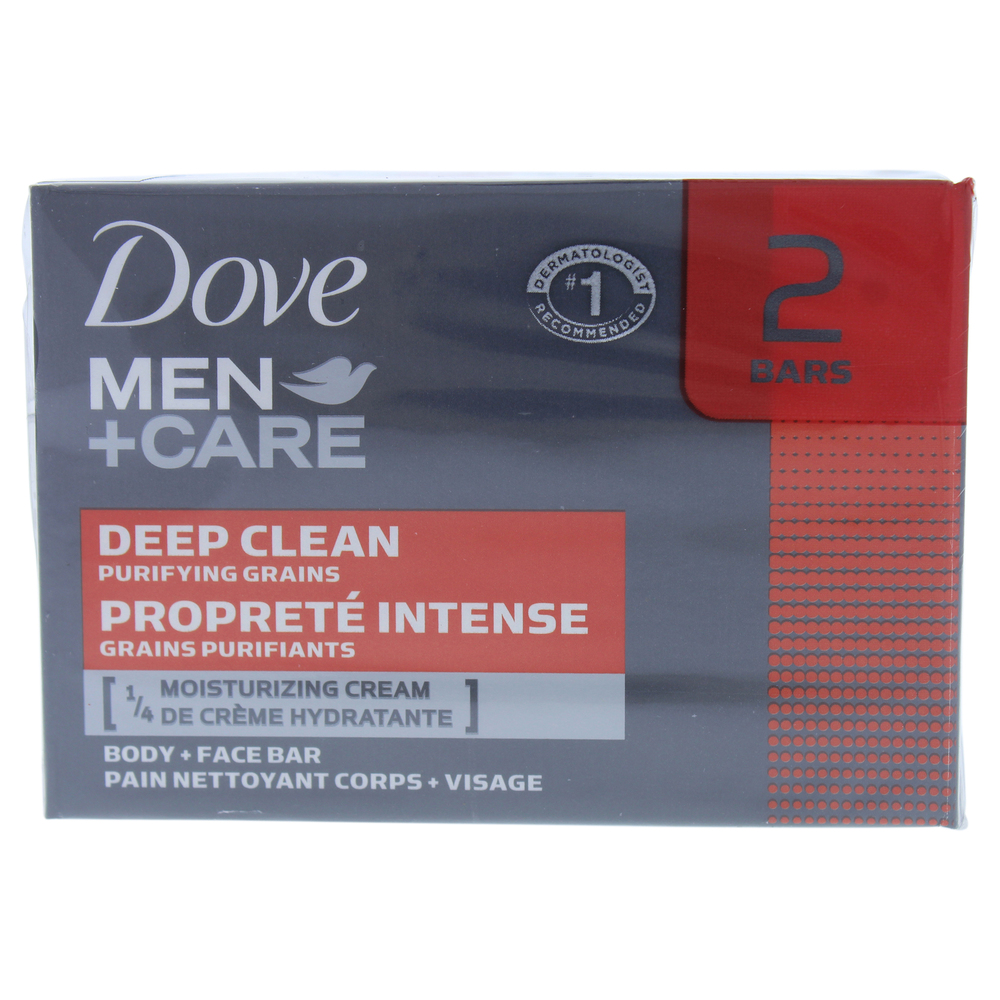 Deep Clean Body and Face Bar by Dove for Men 2 x 4.25 oz Soap